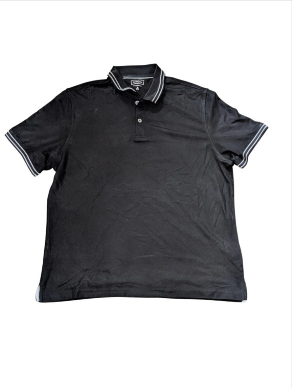 Club Room Black Polo Shirt with Contrast Trim - XL